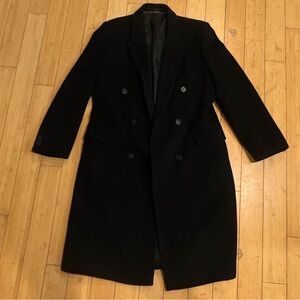 Teller The Cashmere Coat Trench Overcoat Black Hungary Made Vintage L/XL